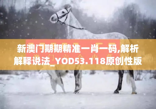 新澳门期期精准一肖一码,解析解释说法_YOD53.118原创性版