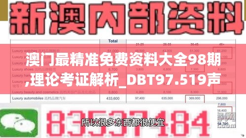 澳门最精准免费资料大全98期,理论考证解析_DBT97.519声学版