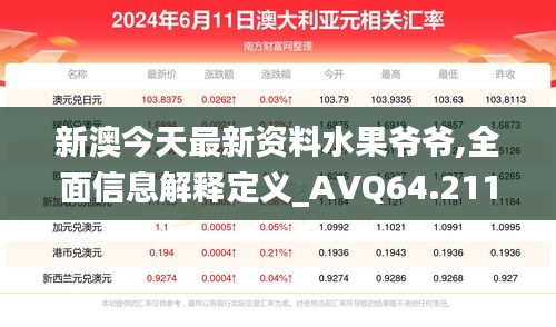 新澳今天最新资料水果爷爷,全面信息解释定义_AVQ64.211时刻版