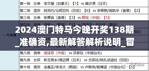 2024澳门特马今晚开奖138期_准确资,最新解答解析说明_冒险版4.524-4