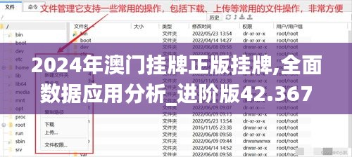 2024年澳门挂牌正版挂牌,全面数据应用分析_进阶版42.367-8