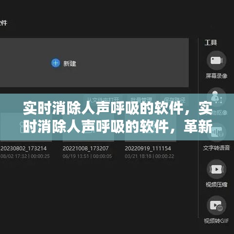 实时消除人声呼吸软件，引领音频处理技术革新