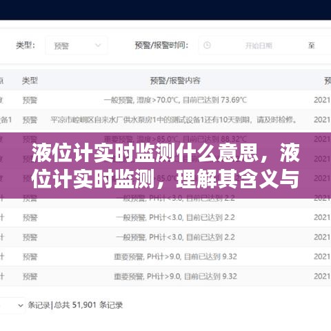 液位计实时监测，概念、应用与价值的深入理解