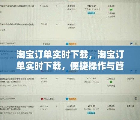 淘宝订单实时下载，轻松管理购物记录，便捷操作一键掌握