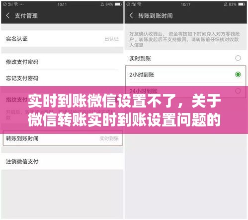 微信转账实时到账设置问题深度解析，解决设置困难的方法