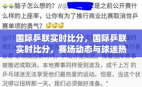 国际乒联实时比分，赛场动态与球迷热情同步展现